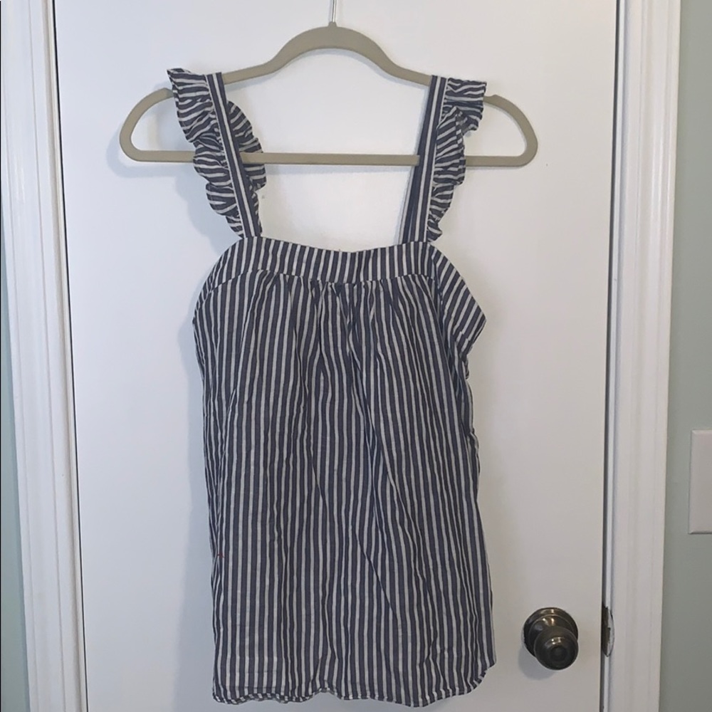 Old Navy Beach Blue & White Adjustable Strap Tank